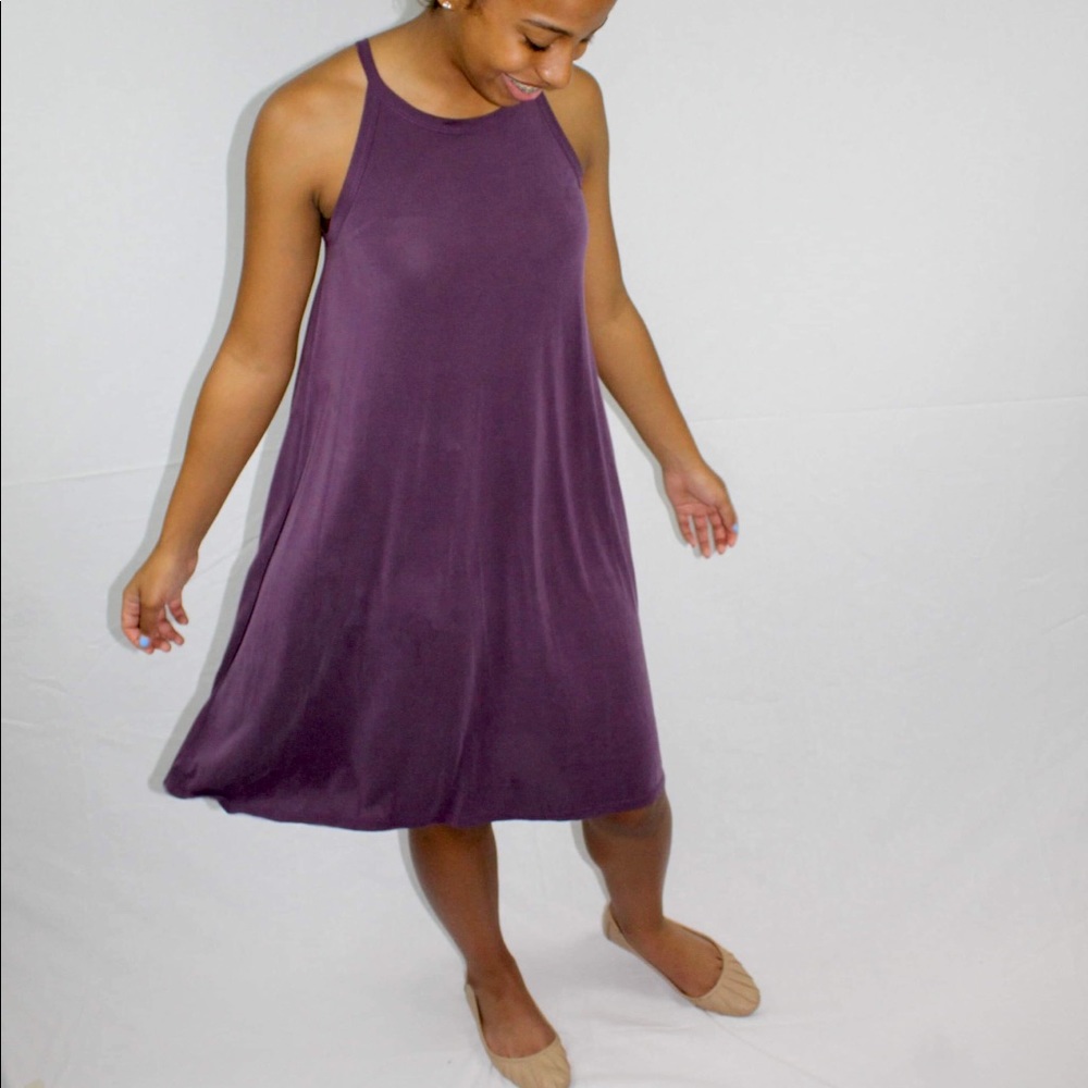 Francesca's Alya Purple Halter Dress
